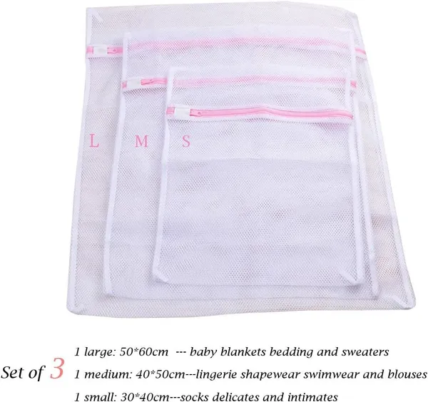 Delicates_Mesh_Laundry_Bags_|_Reusable_Washing_Machine_Wash_Bags_for_Bras,_Underwear,_Hosiery,_Blouses,_Jeans_&_Baby_Clothes_|_Durable_Travel_Laundry_Bags_with_Zipper_Closure
