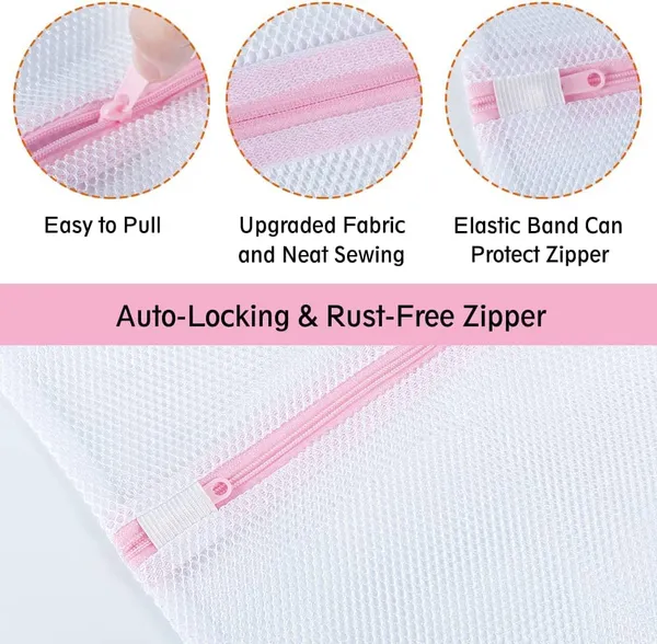 Delicates_Mesh_Laundry_Bags_|_Reusable_Washing_Machine_Wash_Bags_for_Bras,_Underwear,_Hosiery,_Blouses,_Jeans_&_Baby_Clothes_|_Durable_Travel_Laundry_Bags_with_Zipper_Closure