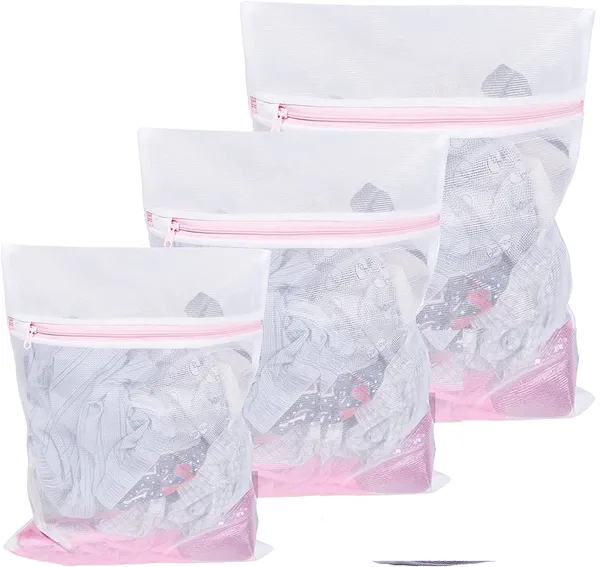 Delicates_Mesh_Laundry_Bags_|_Reusable_Washing_Machine_Wash_Bags_for_Bras,_Underwear,_Hosiery,_Blouses,_Jeans_&_Baby_Clothes_|_Durable_Travel_Laundry_Bags_with_Zipper_Closure