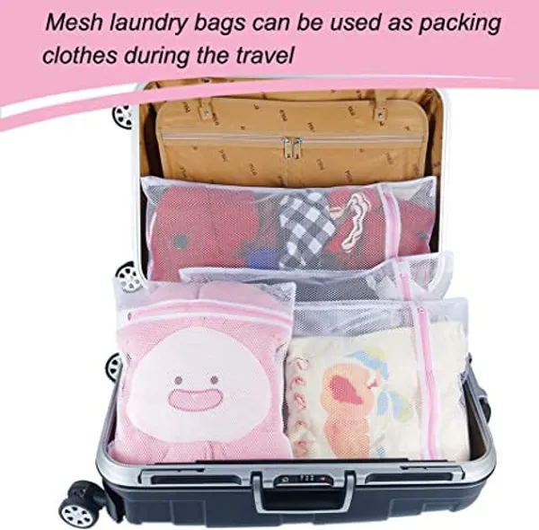 Delicates_Mesh_Laundry_Bags_|_Reusable_Washing_Machine_Wash_Bags_for_Bras,_Underwear,_Hosiery,_Blouses,_Jeans_&_Baby_Clothes_|_Durable_Travel_Laundry_Bags_with_Zipper_Closure