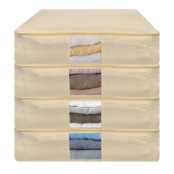 Cotton_Clothes_Storage_Box/Covers/Bags_with_Zip_as_Wardrobe_Organizer_for_Huge_/Dresses/Shirts/Trousers/Gown/Quilts