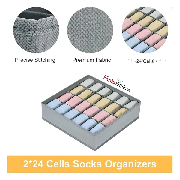 Undergarments_Organizer_for_Women_|_24_Compartment_Foldable_Socks_&_Innerwear_Storage_|_Space-Saving_Drawer_Divider_–__Grey