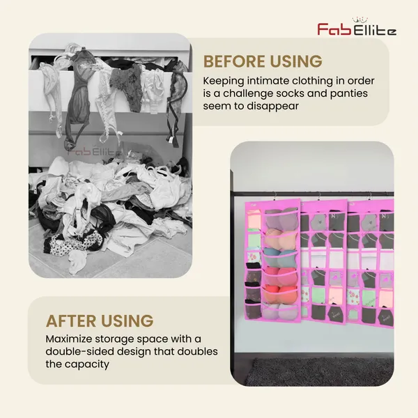Double-Sided_Hanging_Organizer_with_30_Transparent_Clear_Pockets_|_Versatile_Wall_&_Closet_Storage_Bag_for_Socks,_Bras,_Underwear,_and_Accessories_|_Stylish_Pink_(Pack_of_1)