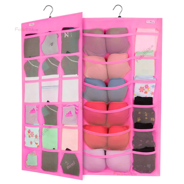 Double-Sided_Hanging_Organizer_with_30_Transparent_Clear_Pockets_|_Versatile_Wall_&_Closet_Storage_Bag_for_Socks,_Bras,_Underwear,_and_Accessories_|_Stylish_Pink_(Pack_of_1)