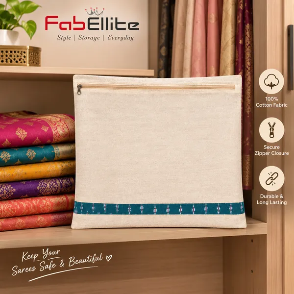 Cotton_Saree_Covers_with_Blouse_Compartment_Zip_Breathable_Cotton_Foldable_Storage_Bags_with_Transparent_Window_Reusable_Wardrobe_Organizer_for_Sarees,_Lehengas_&_Ethnic_Wear