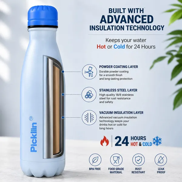 PICKLI_Cola_Pop_Hot_N_Cold_SS_Water_Bottle_500ml_|_Leak_Proof_BPA_Free_Rust_Proof_Reusable_Water_Bottle_|_Water_Bottle_for_School,_Office,_Gym,_Sports,_Travel_&_Daily_Use_-_Blue