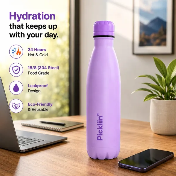 PICKLI_Cola_Pop_Hot_N_Cold_SS_Water_Bottle_500ml_|_Leak_Proof_BPA_Free_Rust_Proof_Reusable_Water_Bottle_|_Water_Bottle_for_School,_Office,_Gym,_Sports,_Travel_&_Daily_Use_-_Purple