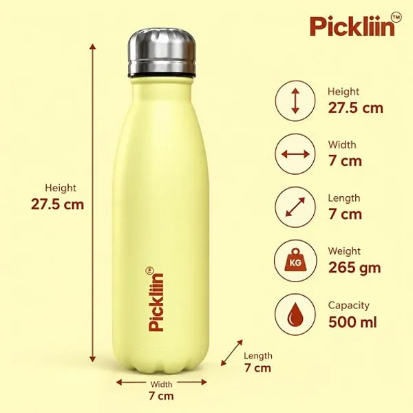 PICKLI_Cola_Pop_Hot_N_Cold_SS_Water_Bottle_500ml_|_Leak_Proof_BPA_Free_Rust_Proof_Reusable_Water_Bottle_|_Water_Bottle_for_School,_Office,_Gym,_Sports,_Travel_&_Daily_Use_-_yellow