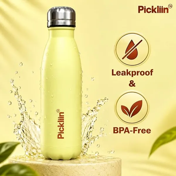 PICKLI_Cola_Pop_Hot_N_Cold_SS_Water_Bottle_500ml_|_Leak_Proof_BPA_Free_Rust_Proof_Reusable_Water_Bottle_|_Water_Bottle_for_School,_Office,_Gym,_Sports,_Travel_&_Daily_Use_-_yellow