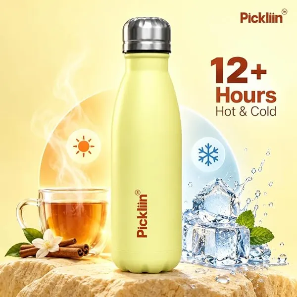 PICKLI_Cola_Pop_Hot_N_Cold_SS_Water_Bottle_500ml_|_Leak_Proof_BPA_Free_Rust_Proof_Reusable_Water_Bottle_|_Water_Bottle_for_School,_Office,_Gym,_Sports,_Travel_&_Daily_Use_-_yellow