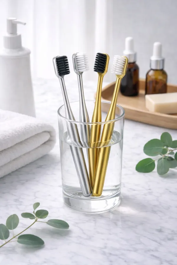 Premium_Gold_&_Silver-Coated_Toothbrush_Set_With_White_&_Black_Bristles_–_Pack_Of_4
