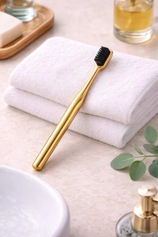 Premium_Gold_Coated_Toothbrush_With_Soft_Black_Bristles