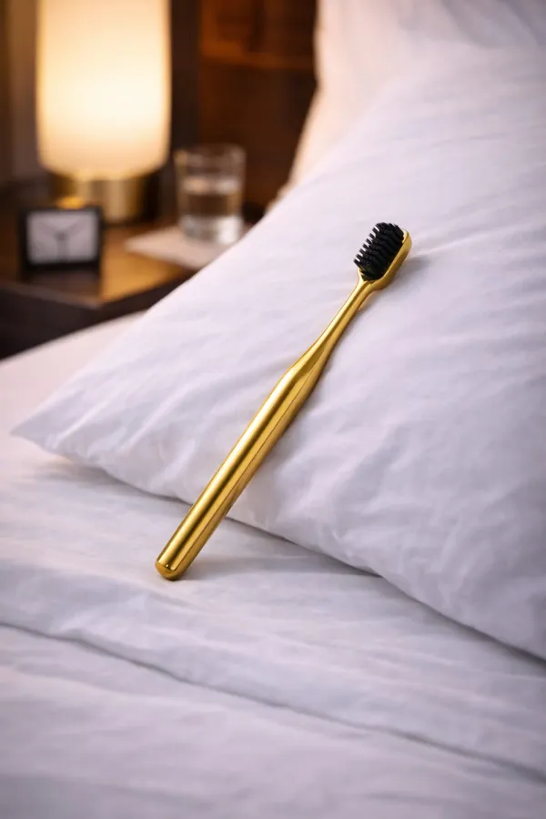 Premium_Gold_Coated_Toothbrush_With_Soft_Black_Bristles