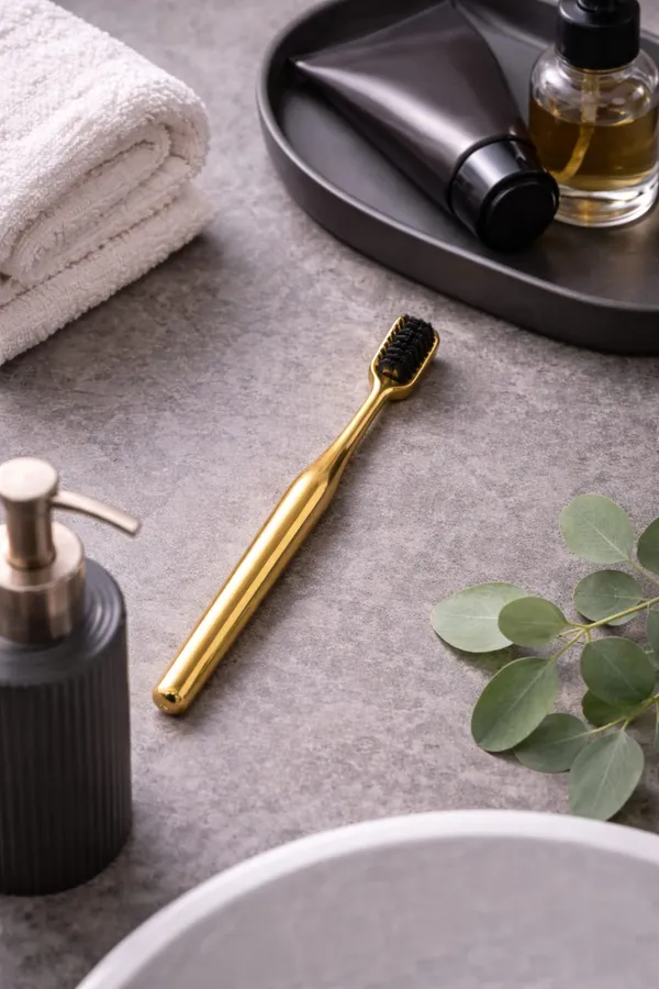 Premium_Gold_Coated_Toothbrush_With_Soft_Black_Bristles