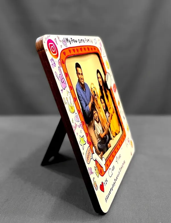 Wooden_Pet_Themed_Family_Photo_Frame_|_For_Home_Decor_&_Pet_Lovers
