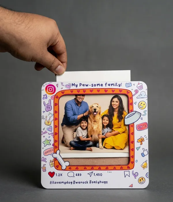 Wooden_Pet_Themed_Family_Photo_Frame_|_For_Home_Decor_&_Pet_Lovers