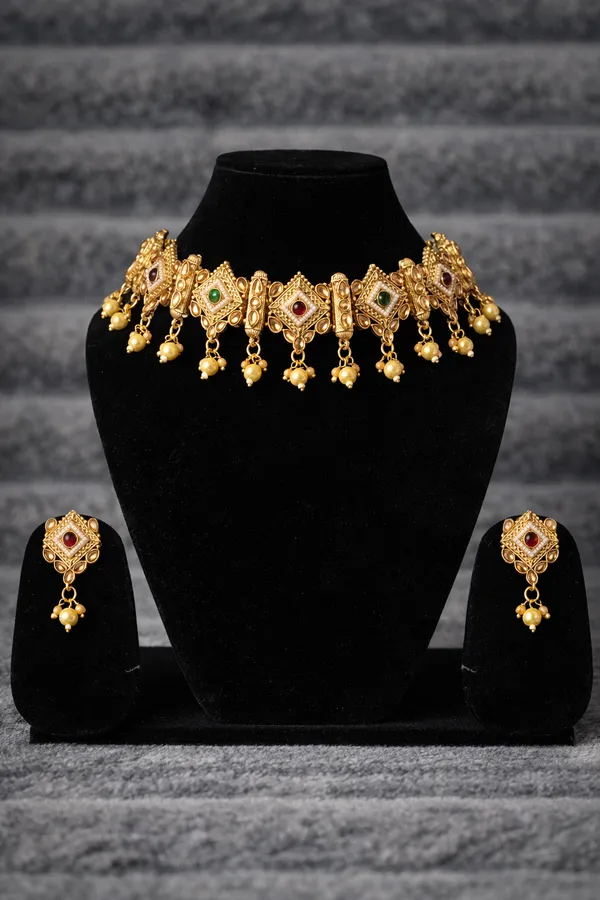 Gold_And_Kundan_Bridal_Heritage_Choker_Wedding_Festive_Jewellery_Set_For_Women