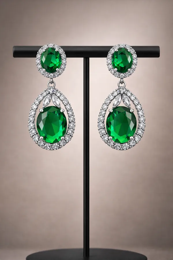 Celestia_American_Diamond_Halo_Drop_Earrings