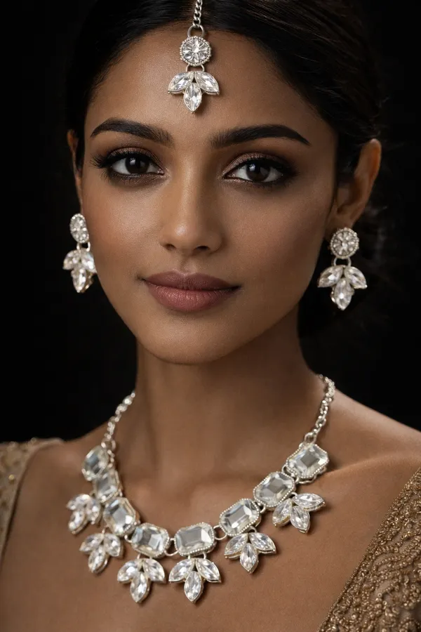 Silver_And_Clear_Mirror_Kundan_Jewellery_Set_Necklace_Earrings_Maangtikka_For_Women