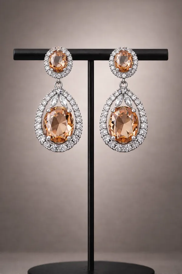 Celestia_American_Diamond_Halo_Drop_Earrings