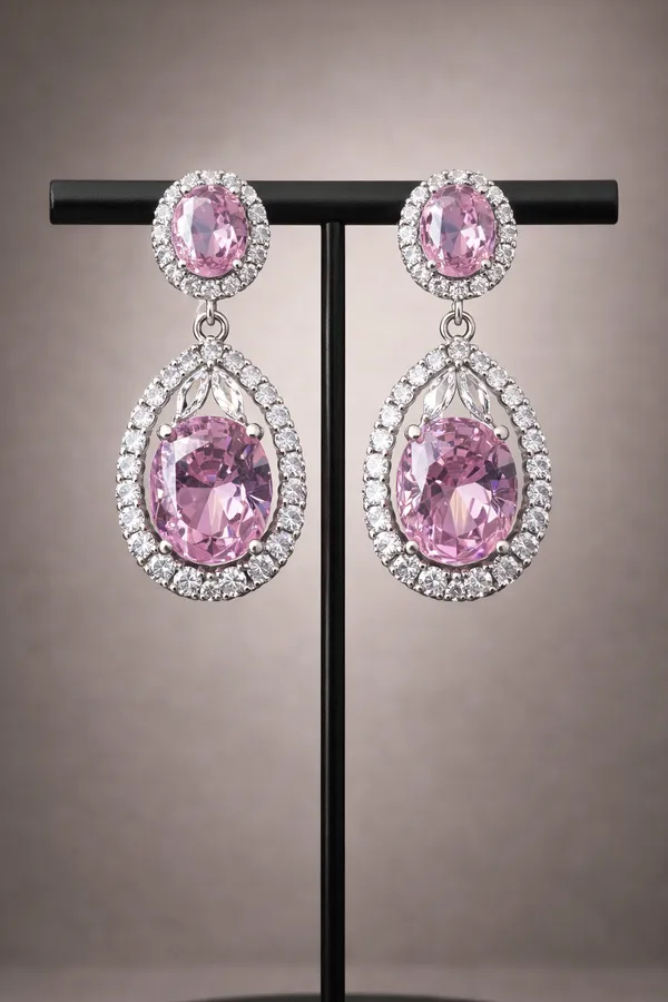 Celestia_American_Diamond_Halo_Drop_Earrings