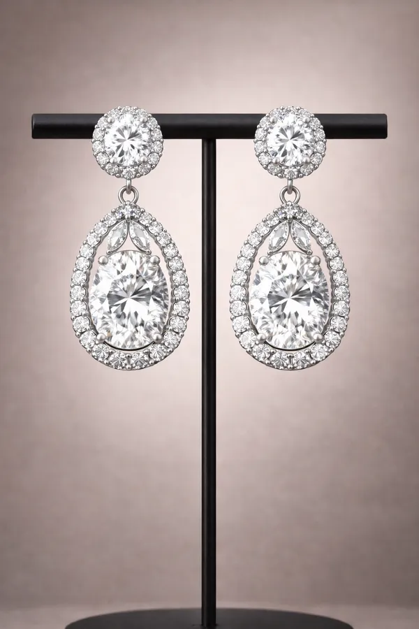 Celestia_American_Diamond_Halo_Drop_Earrings