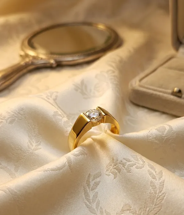 Golden_Diamond_Ring_For_Women