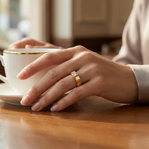 Golden_Diamond_Ring_For_Women
