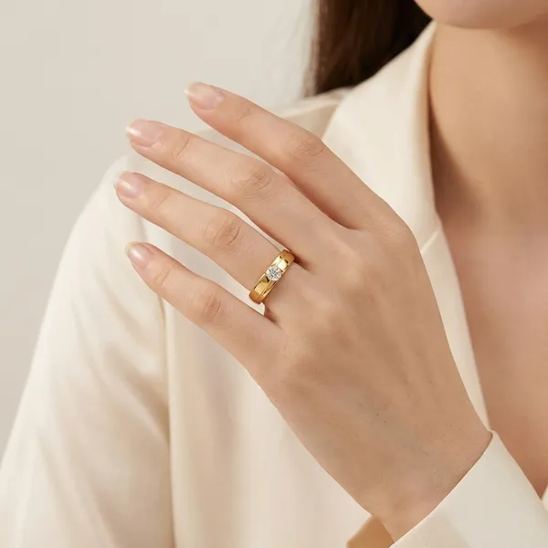 Golden_Twist_Diamond_Ring_For_Women