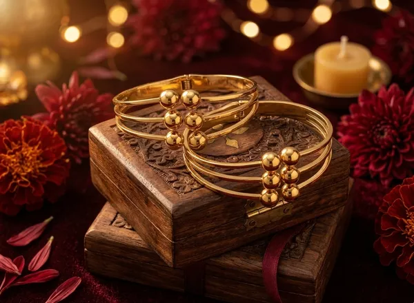 Golden_Bead_Open_Bangles_For_Women
