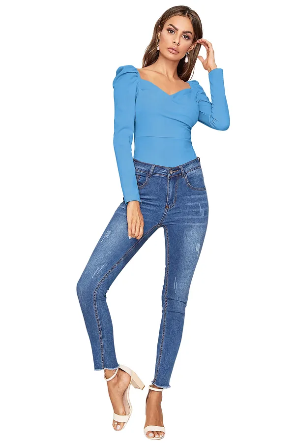 Sky_Blue_Sweetheart_Neck_Full_Sleeve_Slim_Fit_Fancy_Top_For_Women