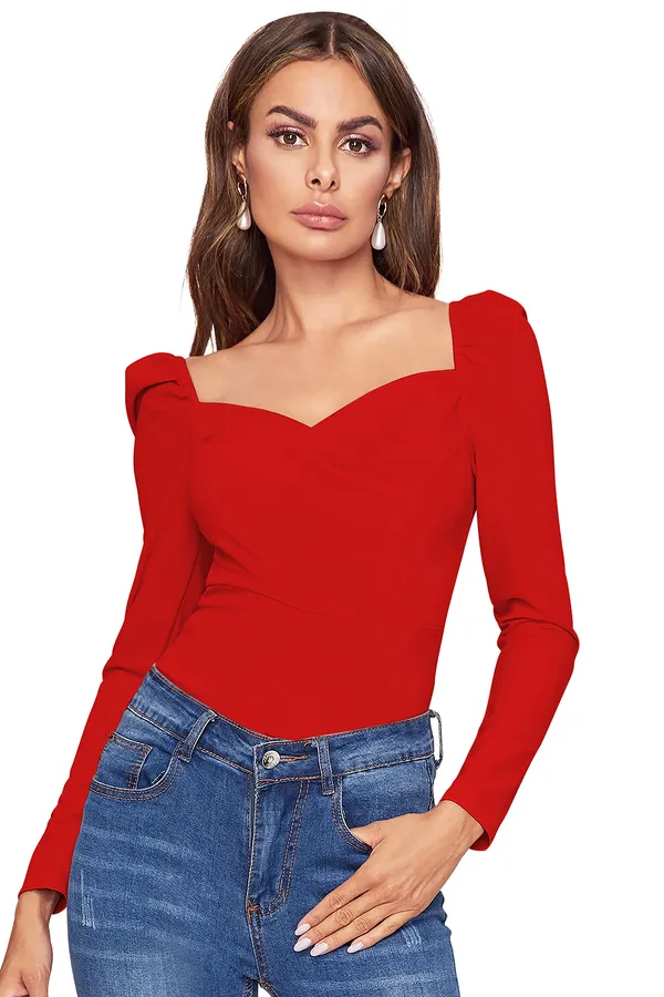 Red_Sweetheart_Neck_Full_Sleeve_Slim_Fit_Fancy_Top_For_Women
