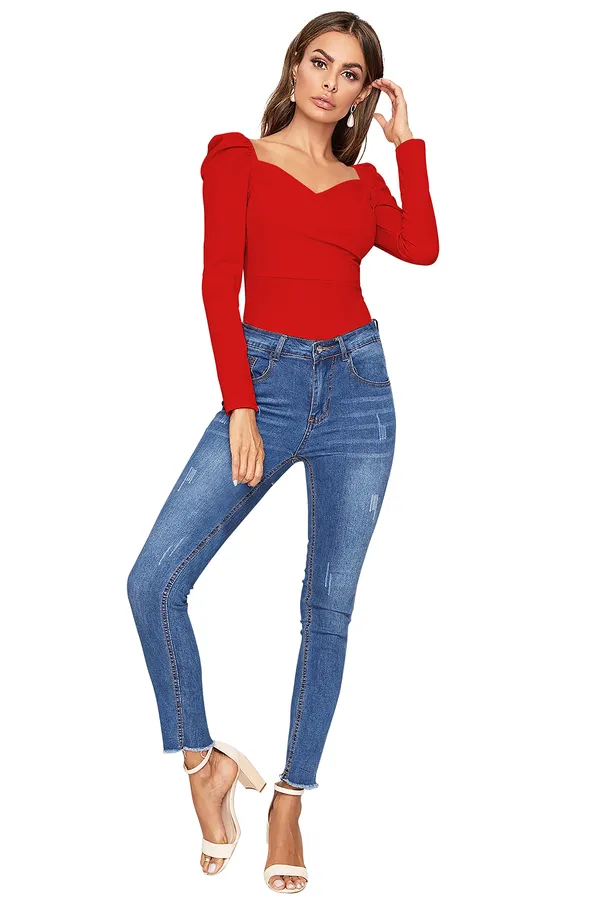 Red_Sweetheart_Neck_Full_Sleeve_Slim_Fit_Fancy_Top_For_Women