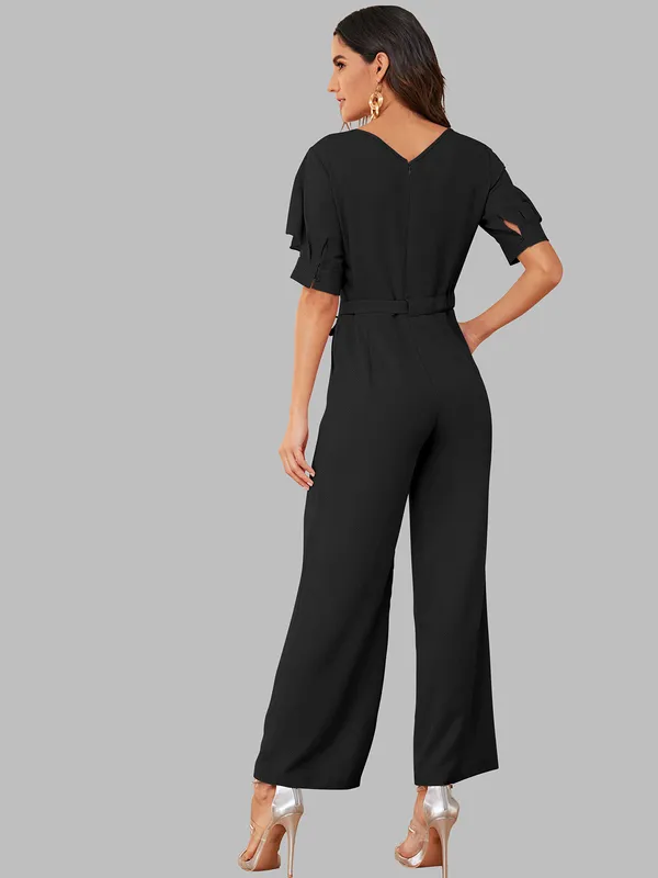 Black_Solid_With_Matching_Belt_Jumpsuit_For_Women