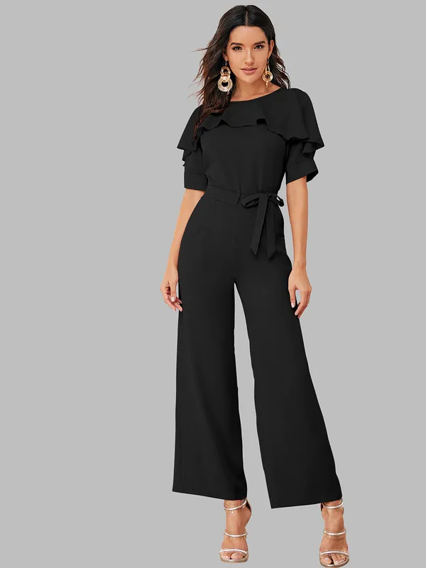 Black_Solid_With_Matching_Belt_Jumpsuit_For_Women