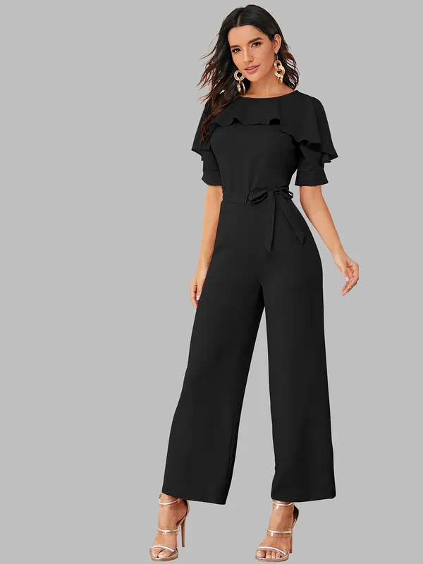 Black_Solid_With_Matching_Belt_Jumpsuit_For_Women