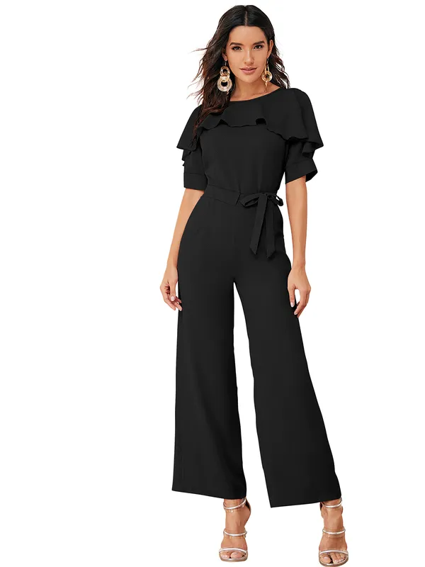 Black_Solid_With_Matching_Belt_Jumpsuit_For_Women