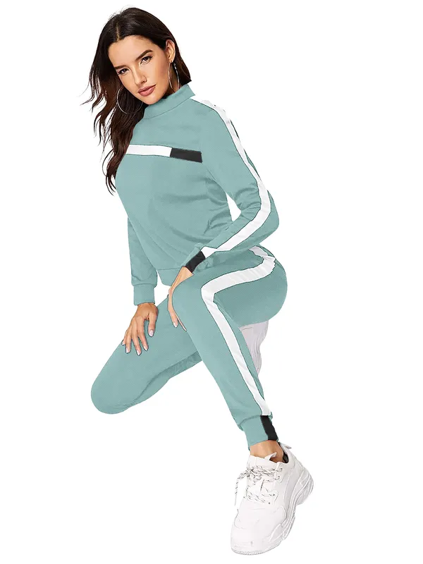 Pista_Solid_Full_Sleeve_Stylish_With_Side_&_Chest_Stripe_Design_Slim_Fit_Jogger_Pants_Soft_Stretchable_Casual_Tracksuit_Set_For_Women