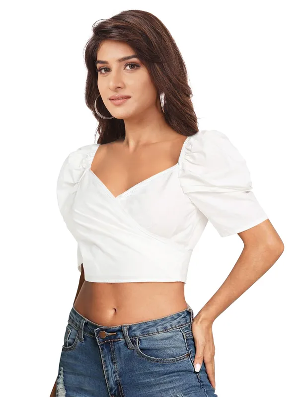 White_Sweetheart_Neck_Stylish_Balloon_Sleeves_Top_For_Women