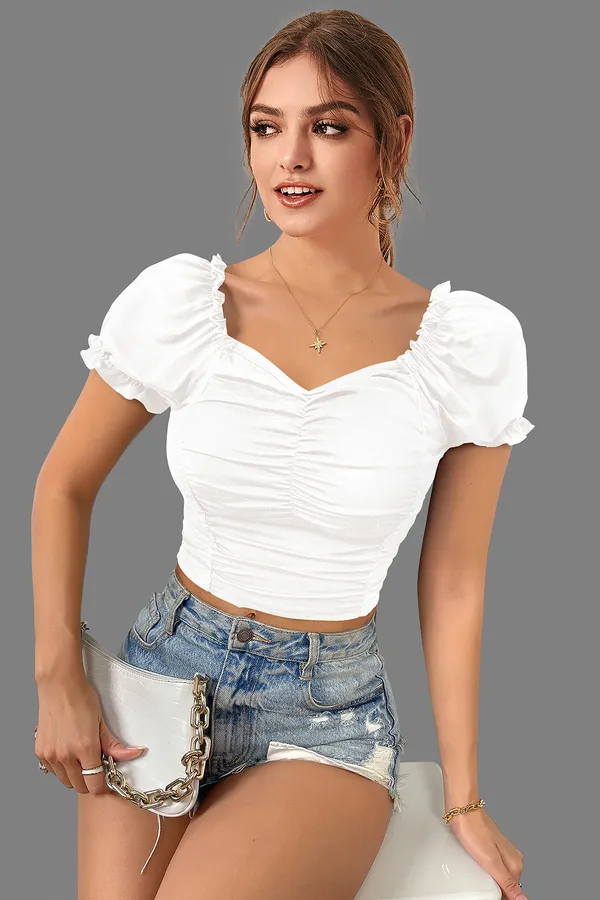 White_Sweetheart_Neck_Stylish_Balloon_Sleeves_Top_For_Women