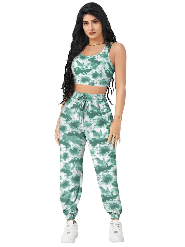 Green_Aesthetic_Bodies_Tie_Dye_Twisted_Knot_Round_Neck_&_Sleeveless_Pattern_Jogger_Co-Ord_Set_For_Women