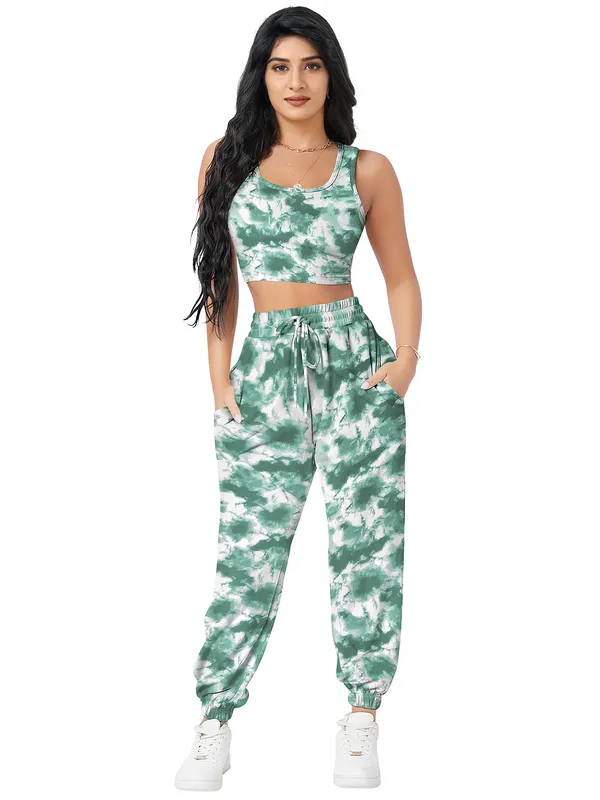 Green_Aesthetic_Bodies_Tie_Dye_Twisted_Knot_Round_Neck_&_Sleeveless_Pattern_Jogger_Co-Ord_Set_For_Women