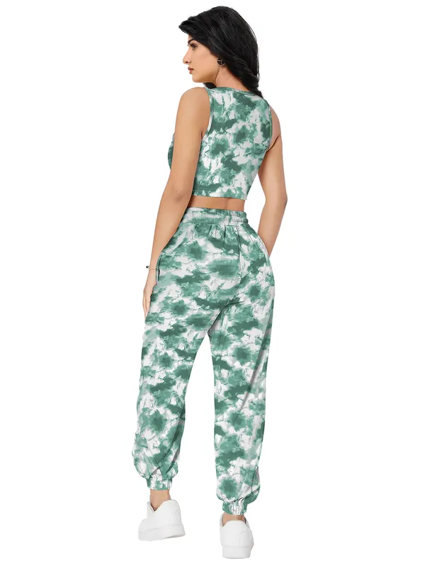 Green_Aesthetic_Bodies_Tie_Dye_Twisted_Knot_Round_Neck_&_Sleeveless_Pattern_Jogger_Co-Ord_Set_For_Women