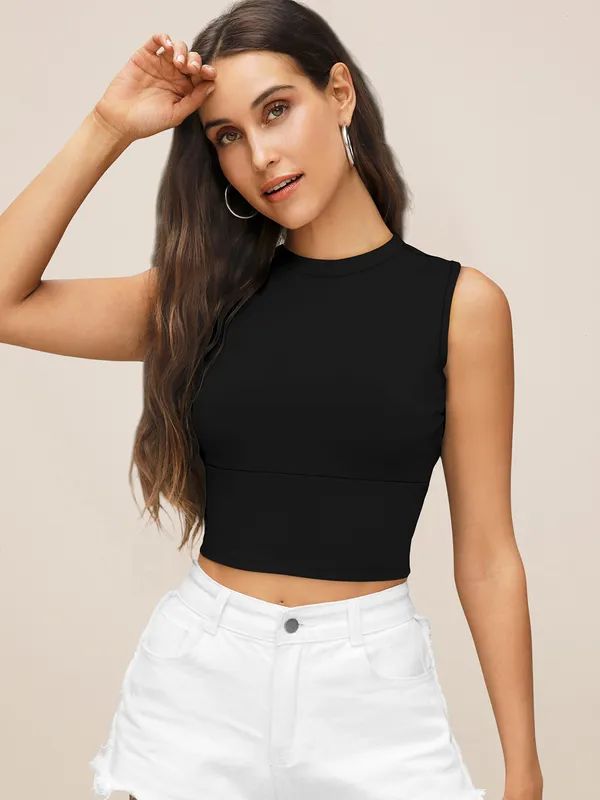 Black_Sweetheart_Neck_Blouson_Top_For_Women