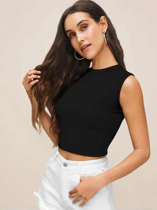 Black_Sweetheart_Neck_Blouson_Top_For_Women