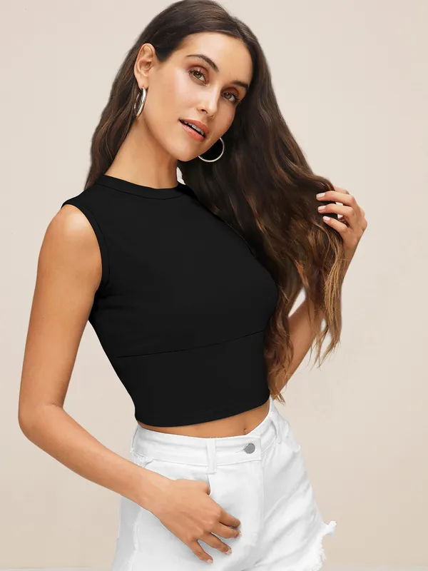 Black_Sweetheart_Neck_Blouson_Top_For_Women