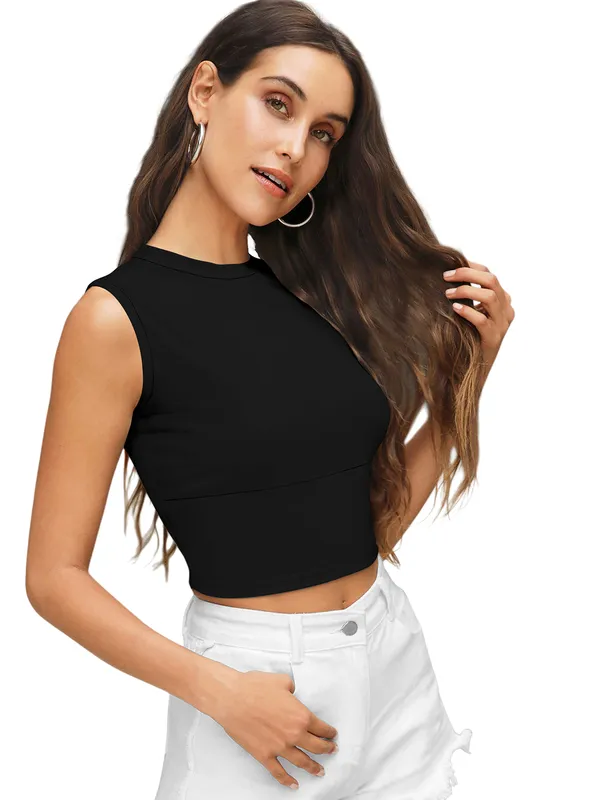Black_Sweetheart_Neck_Blouson_Top_For_Women