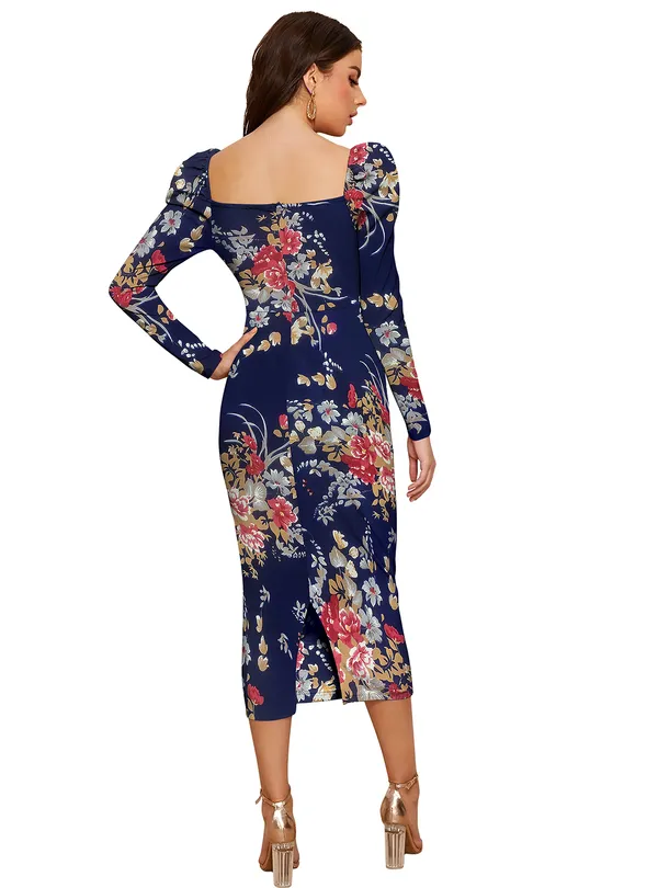 Blue_Floral_Printed_Sweetheart_Neck_Slim_Fit_Bodycon_Bodycon_Midi_Dress_For_Women