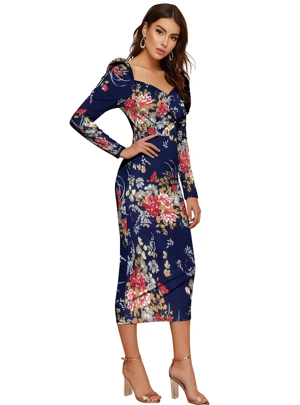 Blue_Floral_Printed_Sweetheart_Neck_Slim_Fit_Bodycon_Bodycon_Midi_Dress_For_Women