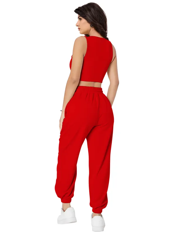 Red_Black_Round_Neck_Top_And_Joggers_Co-Ord_Set_For_Women